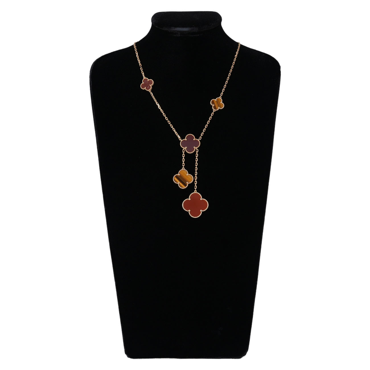 Van Cleef & Arpels(USED)반클리프앤아펠 매직 알함브라 커넬리언 타이거즈아이 6모티브 네크리스